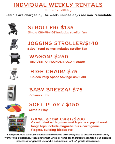 Various Weekly Rentals